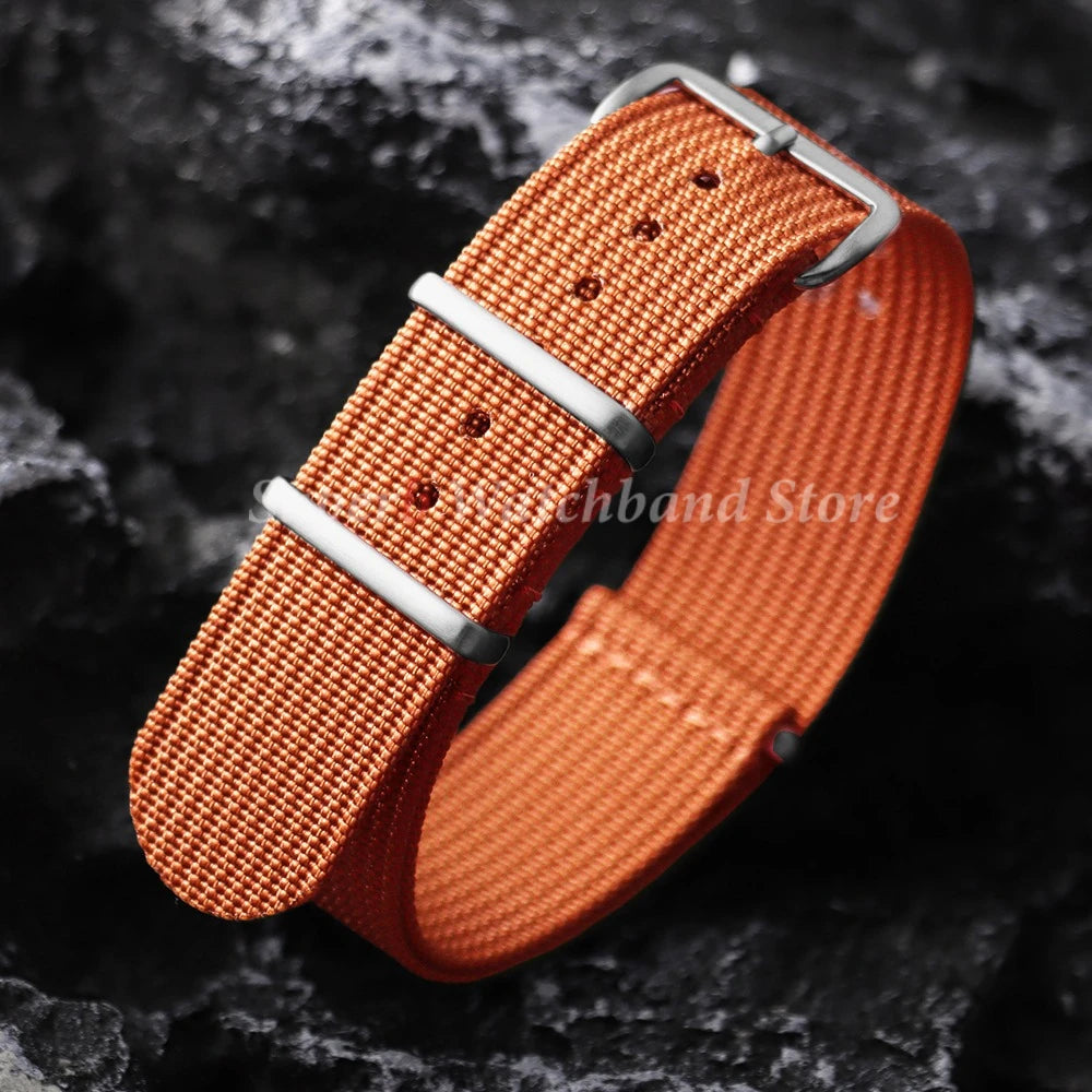 18mm 19mm 20mm 22mm New Ribbed Nylon Watch Strap Green Black Military Watchband for Seiko Army Sport Replacement Belt Strap
