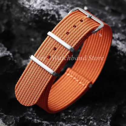 18mm 19mm 20mm 22mm New Ribbed Nylon Watch Strap Green Black Military Watchband for Seiko Army Sport Replacement Belt Strap