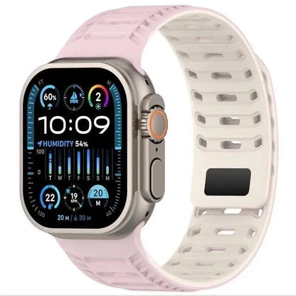 Silicone Band with Magnetic Metal Clasp for Apple Watch Ultra 3 Ultra 2 S11/10/8/7 49mm 45 44 42 41mm