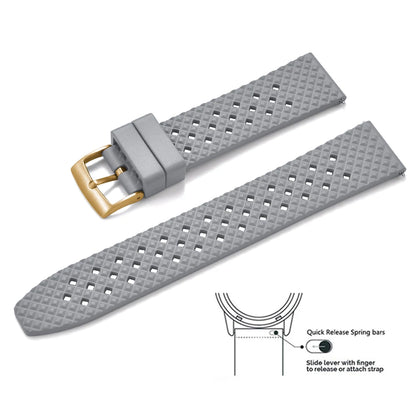 Bracelets de montre en caoutchouc FKM tropical premium 20 mm 22 mm à dégagement rapide, motif nid d'abeille, respirants et poreux pour Seiko SRP775