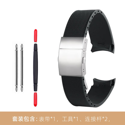 Rubber and silicone watch strap, 21mm, for Longines, Quest, Hydroquest, L3, waterproof belt, folding buckle, accessories