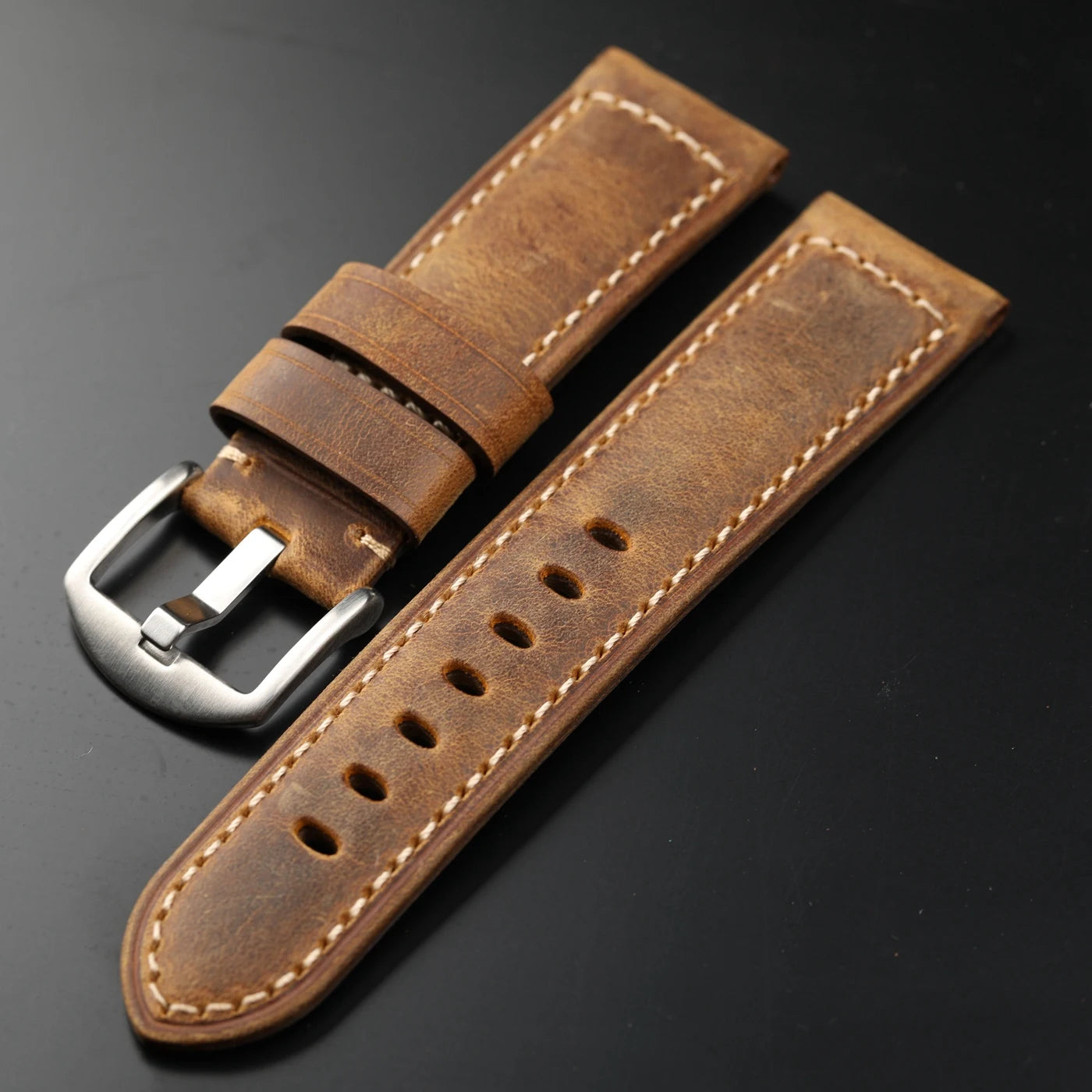 Italian Top Layer Cowhide Leather Strap Men's Retro Genuine Leather Watchband 20MM 22MM 24MM Compatible with PAM111 441