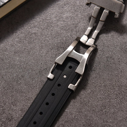 FKM bracelet en caoutchouc 20mm pour Omega X Swatch Seamaster300 bracelet de montre en caoutchouc à extrémité incurvée boucle papillon pliante pour Omega MoonSwatch