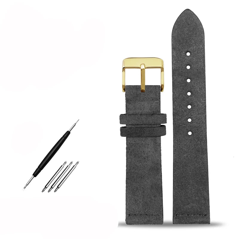 Cinturino in vera pelle per orologio Tissot SeAT M, camoscio amichevole, cinturino per orologio Citizen, cinturino morbido, verde, nero, marrone, grigio, 16mm, 18mm, 20mm, 22mm