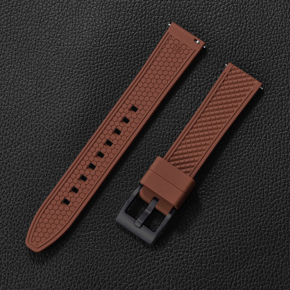 Bracelet en caoutchouc fluoré FKM, 18mm 20mm 22mm 24mm, Bracelet de montre à dégagement rapide pour plongée Omega Seiko Tissot Rolex, ceinture universelle
