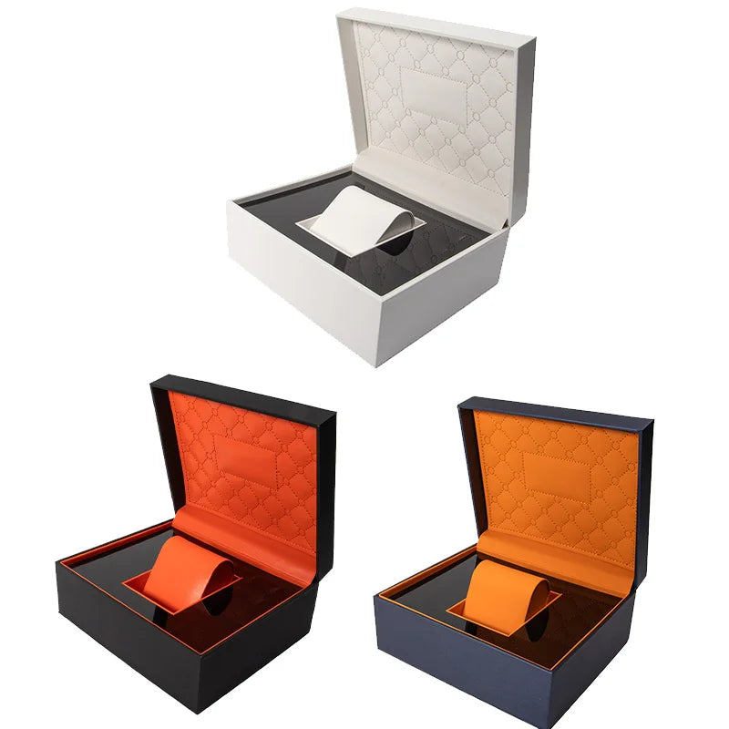 Luxury PU Leather Single Watch Storage Box, Multifunctional Travel Case with Accessories and Removable Pillow
