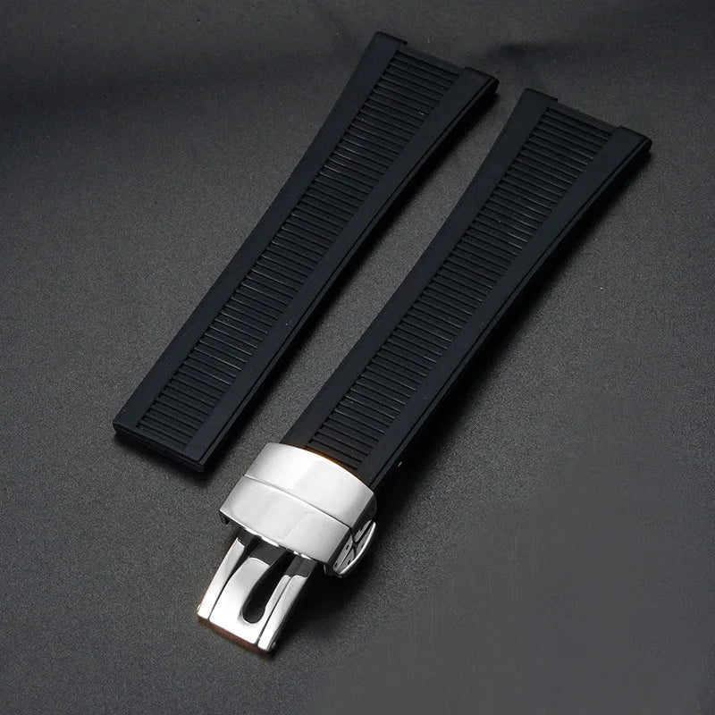 High Quality Watch Strap for Patek Philippe Nautilus Series 5711/5712/5980, Waterproof Silicone Watchband, 25-13mm Butterfly Buckle