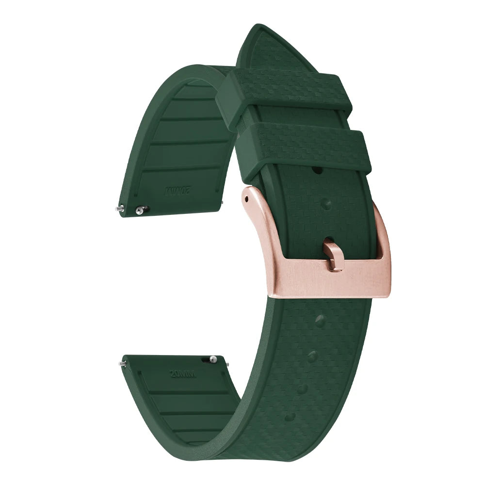 20MM 22MM supprime des bracelets de montre en caoutchouc fluoroélastomère/FKM mosaïque pour hommes femmes-bracelet de Sport étanche de remplacement à dégagement rapide