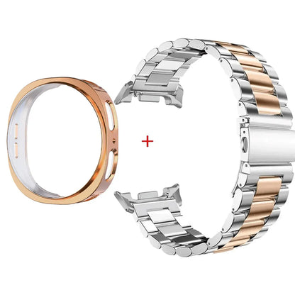 Stainless Steel Watch Band + Case for Samsung Galaxy Watch 8 40mm 44mm, Full Cover Metal Strap