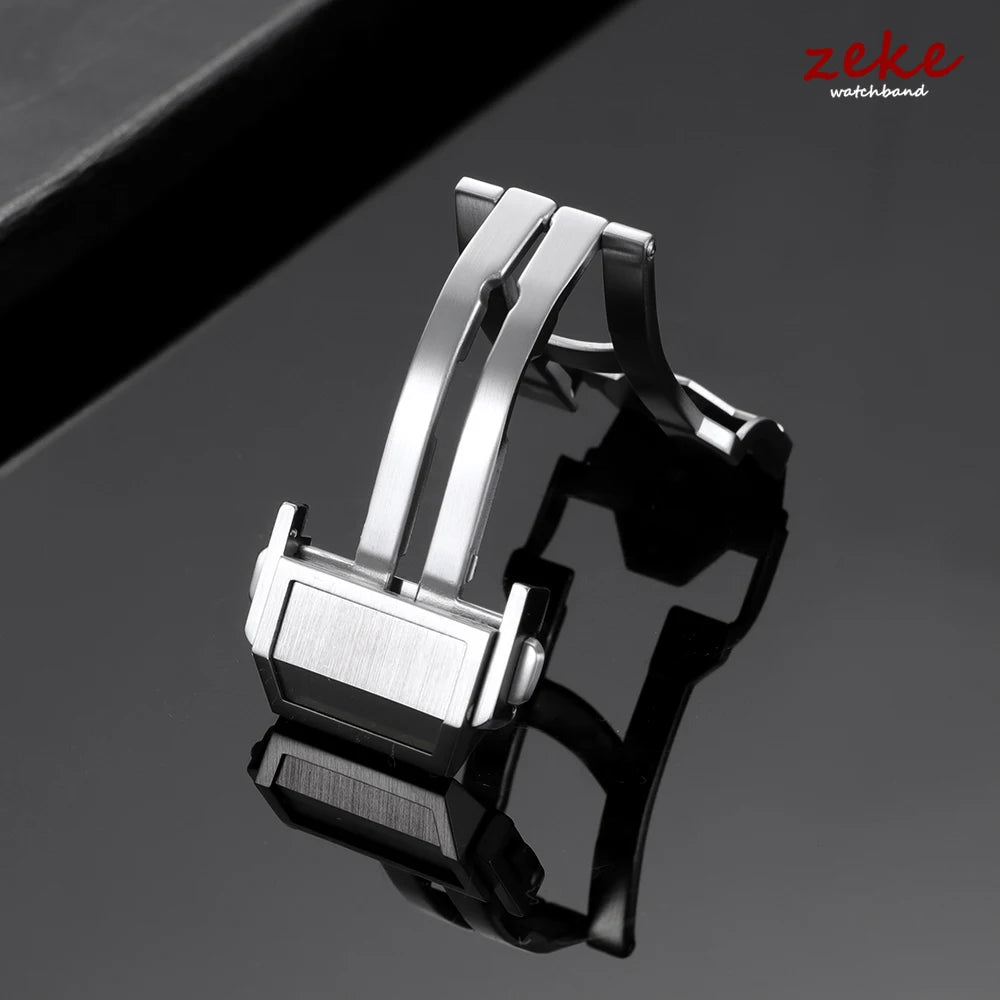 Hebilla de reloj desplegable sólida para Hublot, 20 mm 22 mm, plata, doble pulsador, cierre de seguridad mate, correas de acero inoxidable, accesorios de cierre