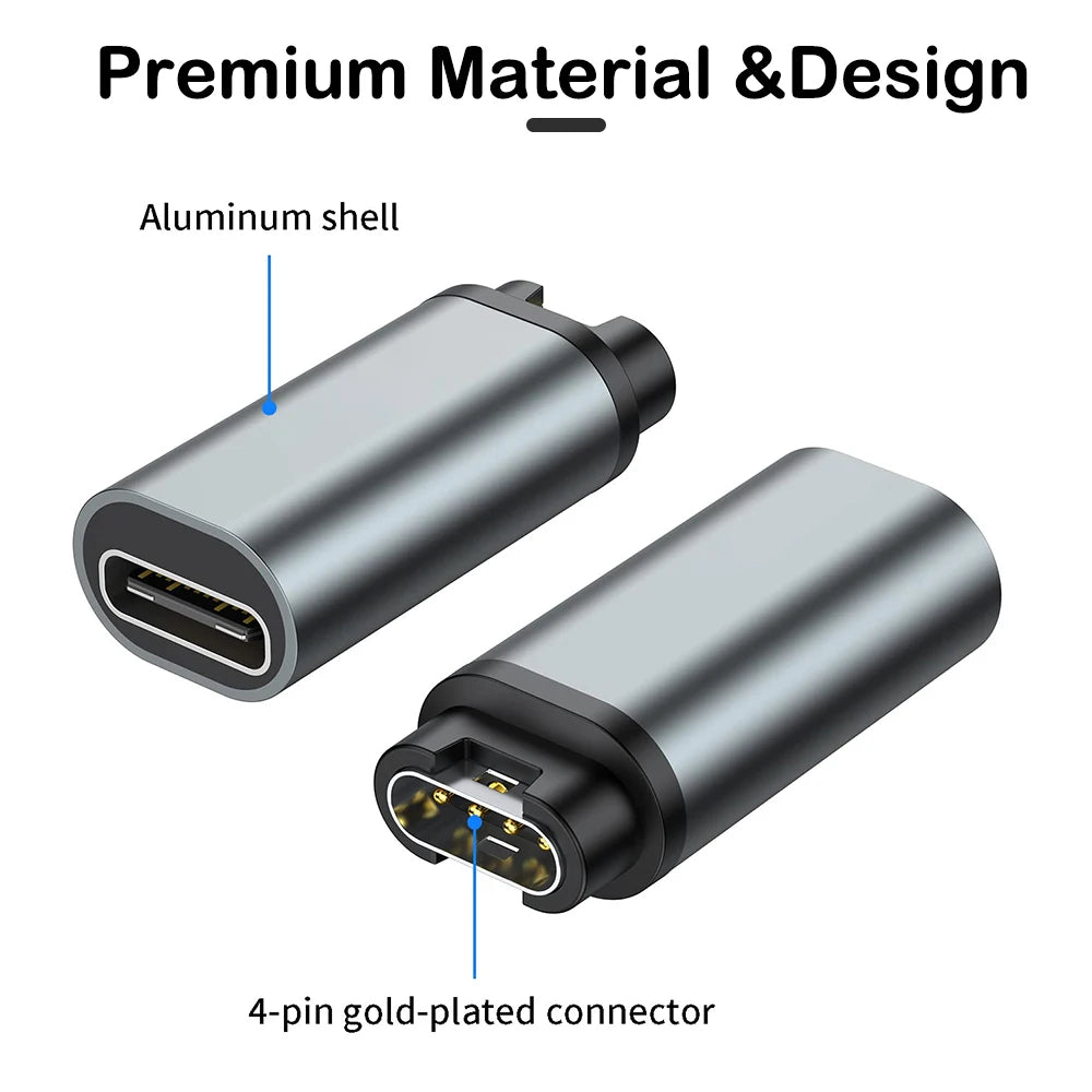 Adaptateur Portable de chargement de Type C/Micro USB/iOS, pour Garmin Fenix 7 7S 7X 6 6S 6X 5 5s 5X Venu 2 2S, convertisseur de chargeur de montre intelligente