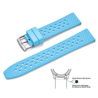 Bracelets de montre en caoutchouc FKM tropical premium 20 mm 22 mm à dégagement rapide, motif nid d'abeille, respirants et poreux pour Seiko SRP775