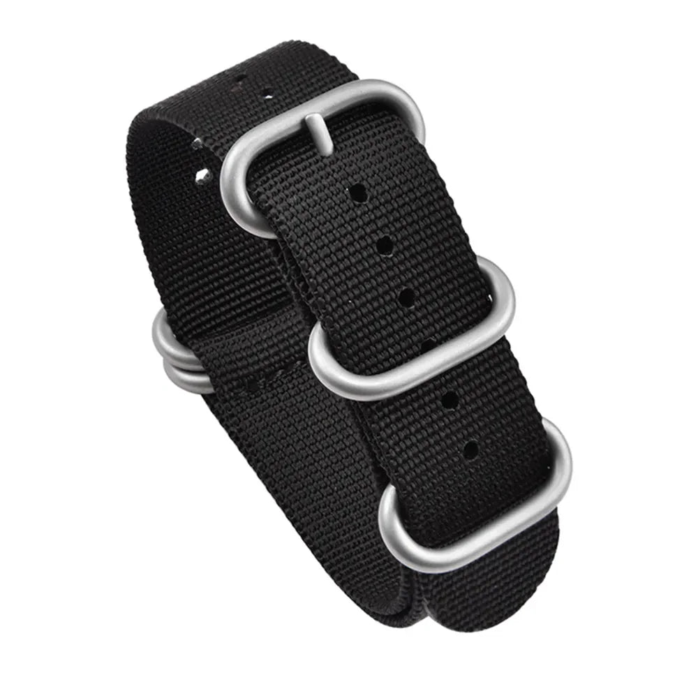 Bracelet en Nylon Noir de Haute Qualité pour Homme, Accessoire de Plongée à Rayures Militaires, pour Montre DW SeATM, 20mm 22mm