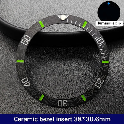 38mm x 30.6mm Sloped Ceramic Bezel GMT and Diving Watch Insert for 40mm Men's Watch Replacement Watch Bezel Inserts