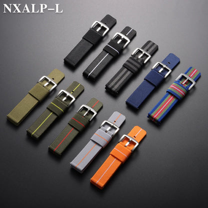 18mm 20mm 22mm 24mm Nylon Elastic Watch Strap Army Woven For Seiko Bracelet Military Sport Watch Band For Men Quick Release