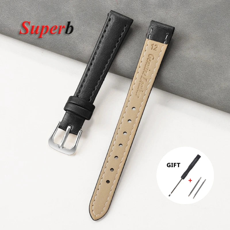 8mm 10mm 12mm 14mm 16mm 18mm 20mm 22mm PU Leather Watch Strap for Men Women Soft Leather Band Universal Sport Bracelet
