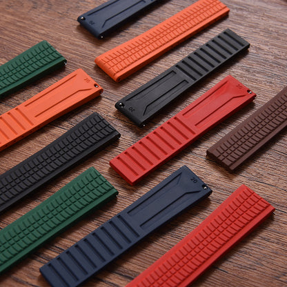 Bracelet montre pour Patek Philippe Caoutchouc Premium - Rapide /  Fermoir Papillon / à découpée