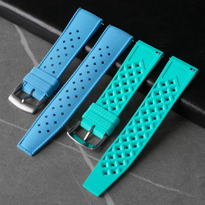 Bracelet de montre en caoutchouc fluoré, 20mm 22mm, libération rapide, Sport, étanche, FKM, pour hommes et femmes, bracelet de remplacement pour Seiko pour Citizen