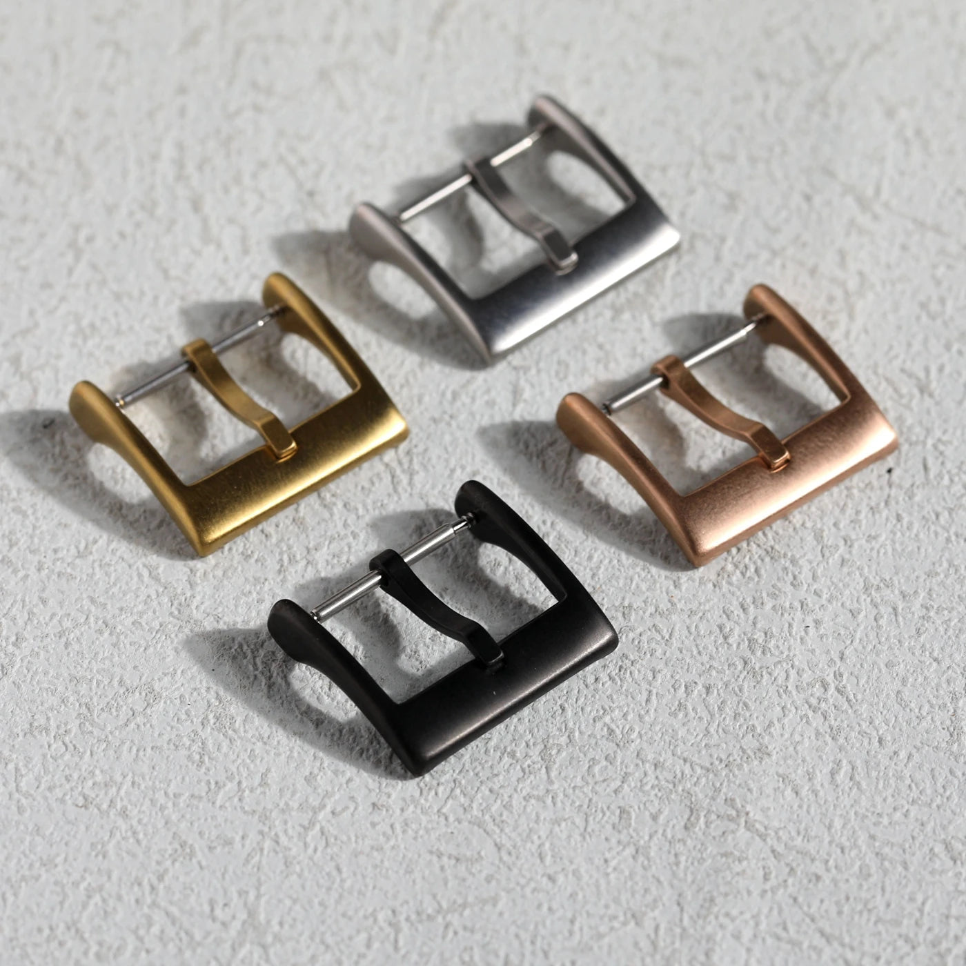 High-end leather bracelet buckle, 316L stainless steel buckle 16 18 20MM silver black rose gold watch accessory buckle