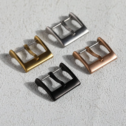 High-end leather bracelet buckle, 316L stainless steel buckle 16 18 20MM silver black rose gold watch accessory buckle