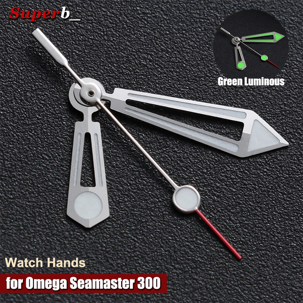 Luminous Watch Hands for Omega Seamaster 300 NH35 NH36, Retrofit Kit for Watch Movements 4R35 4R36 NH35 NH36 7S26