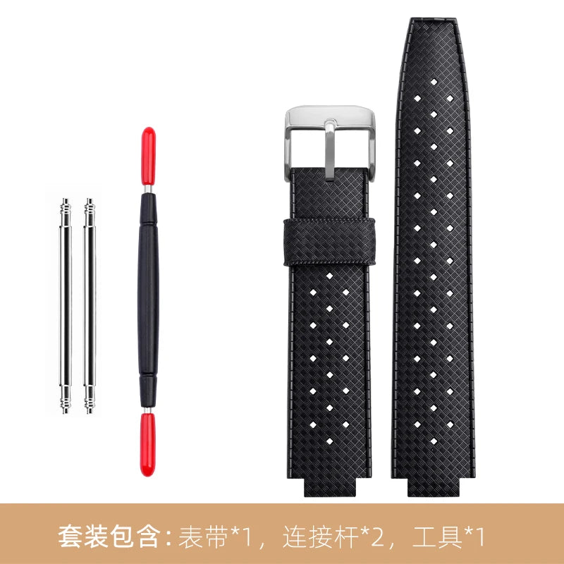 Cinturino in gomma per orologio LV, con apertura rialzata, Louis Vuitton, serie Tambour, Q1121, cinturino dedicato, uomo, donna, Q114k