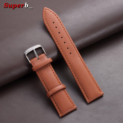 Bracelet de montre de remplacement en PU souple de 14 mm, 16 mm, 18 mm, 20 mm, 22 mm, 24 mm, bracelet de montre décontracté pour homme avec boucle en acier inoxydable