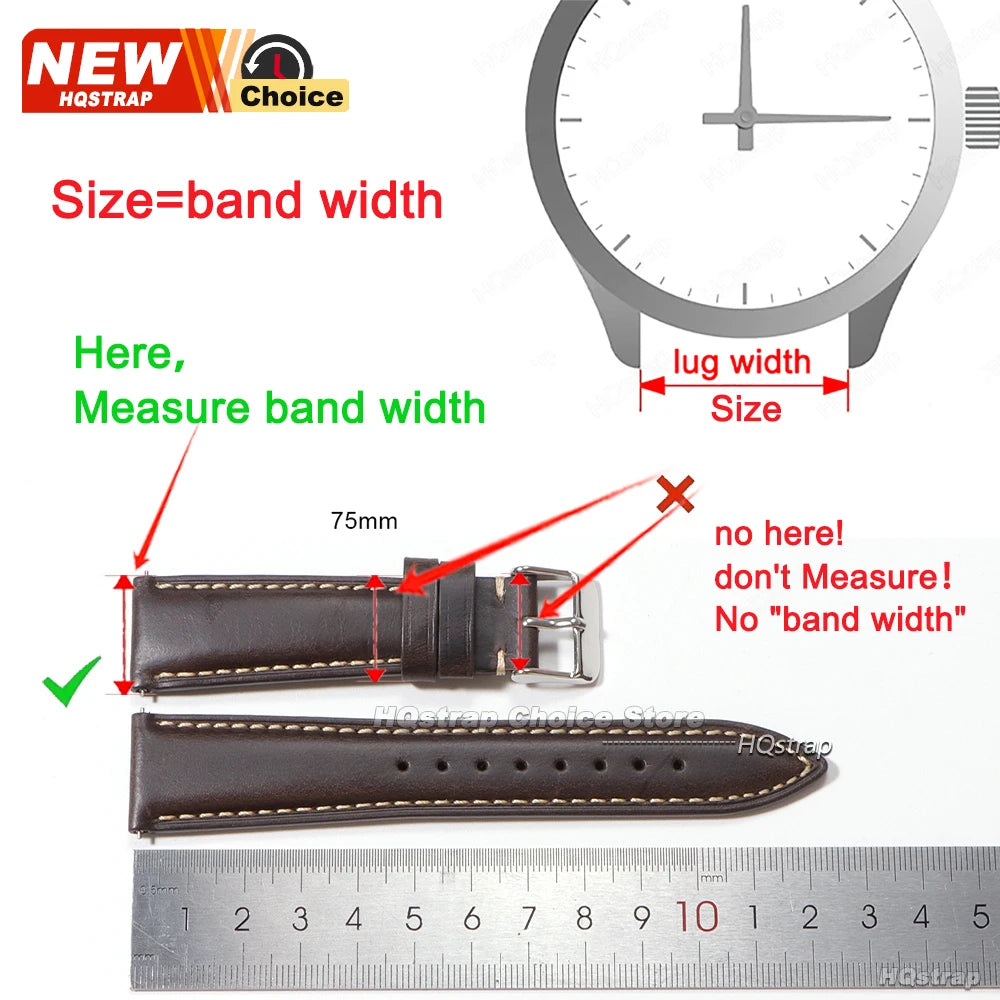Bracelet de montre vintage en cuir huilé avec boucle papillon 18mm 19mm 20mm 21mm 22mm pour homme et femme, fermoir à ardillon