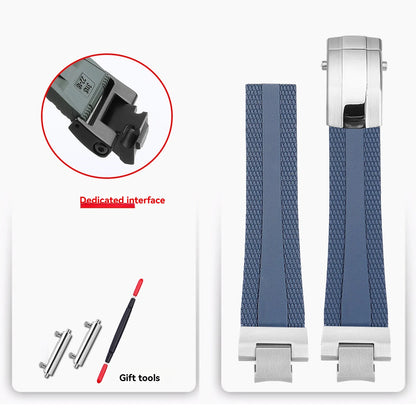 FKM rubber strap for Casio Steel Heart 4th generation 5657 GST-B400, men's quick-release modified fluororubber strap