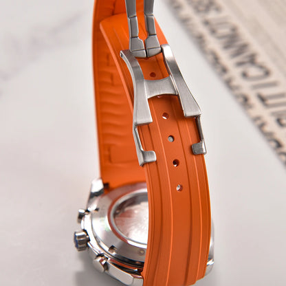 OZE Premium Rubber Fast Watch Strap - Curved End - Deployment Clasp