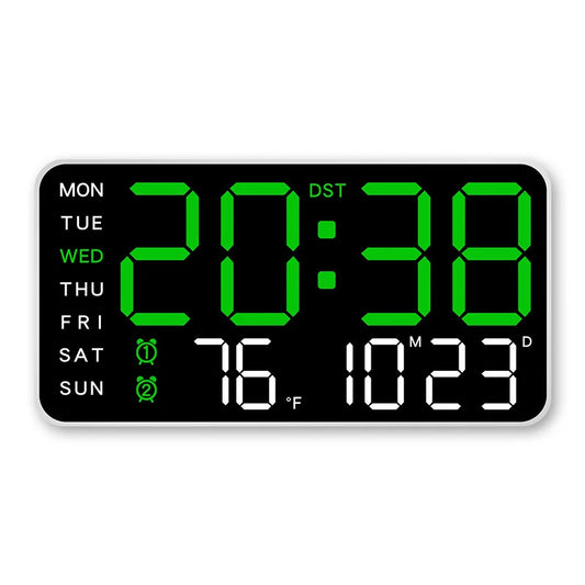 Orologio digitale da parete con indicazione della temperatura, display a LED, alimentazione USB/a batteria, grande sveglia da tavolo per soggiorno, camera da letto, decorazioni per la casa