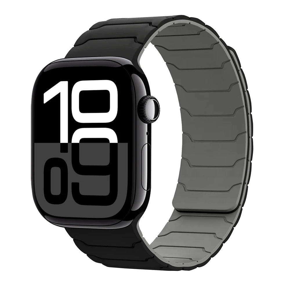 Magnetisches Armband für Apple Watch, 46 mm 44 mm 45 mm 40 mm 42 mm 41 mm, aus Silikon, Correa, Armband für IWatch Serie 11 10 SE 9 8 7 6 5 4 3