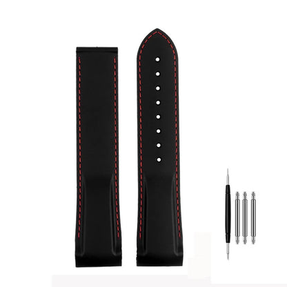 Cinturino per orologio da uomo in gomma e silicone, fibbia pieghevole, estremità curva, per Omega Seam84300 Speedmaster, 20 mm 21 mm 22 mm