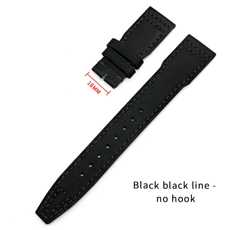 Bracelet de montre en cuir de Nylon 20mm 21mm 22mm pour montres IWC Big Pilot PORTOFINO IW3777 bracelet de montre en cuir de vache bleu vert noir rouge