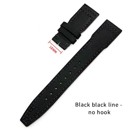 Bracelet de montre en cuir de Nylon 20mm 21mm 22mm pour montres IWC Big Pilot PORTOFINO IW3777 bracelet de montre en cuir de vache bleu vert noir rouge