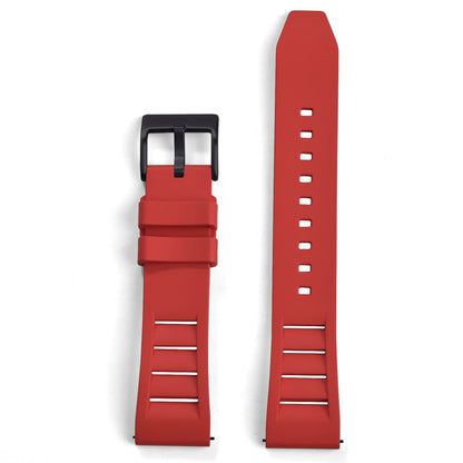 Bracelet de montre en caoutchouc FKM 20mm 22mm, souple, étanche, pour Huawei, Samsung, Seiko, Omega, avec attache rapide
