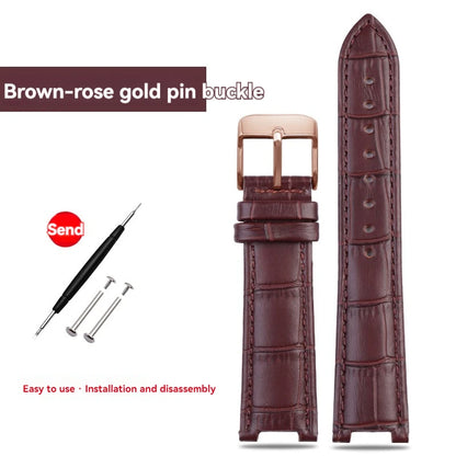 Green and brown calfskin leather watch strap, cowhide leather watch strap, Brosthree Eyed PARKER series, MK2277, 2425, 2290, 2281, 2280, MK6985, 6984, MK5354