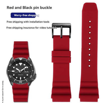 Bracelet en caoutchouc de 22mm pour SEIKO 5 SKX007 SKX009 tortue Mini MM SRPD Monster-noir bleu vert bracelet de montre de plongée bracelet de sport