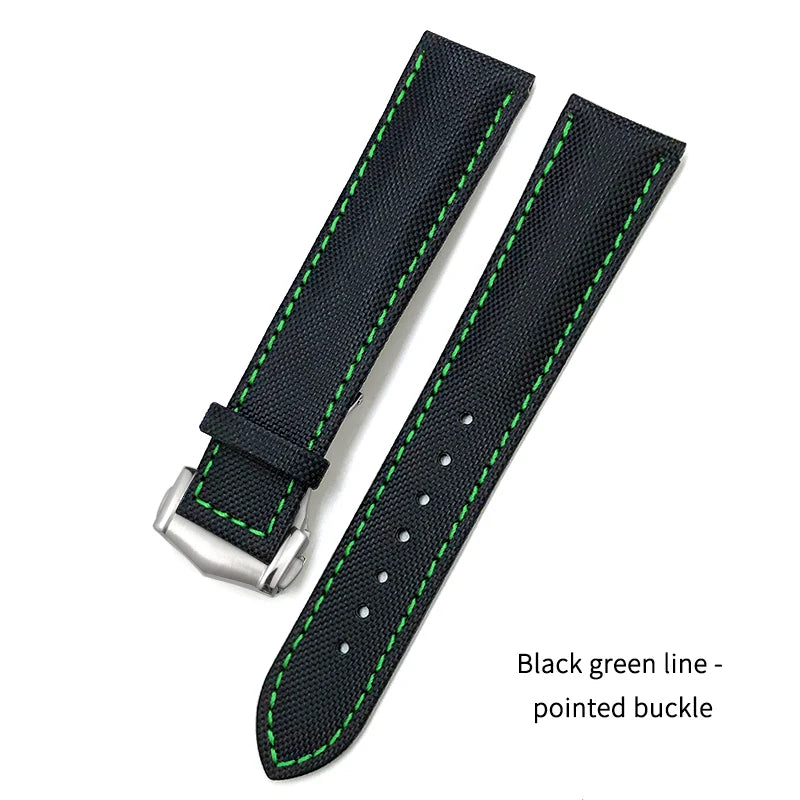 Cowhide Nylon Watch Strap for Omega Seamaster, SEIKO, IWC, Longines, Tudor, 19mm, 20mm, 21mm, 22mm, Fabric Canvas Watchband