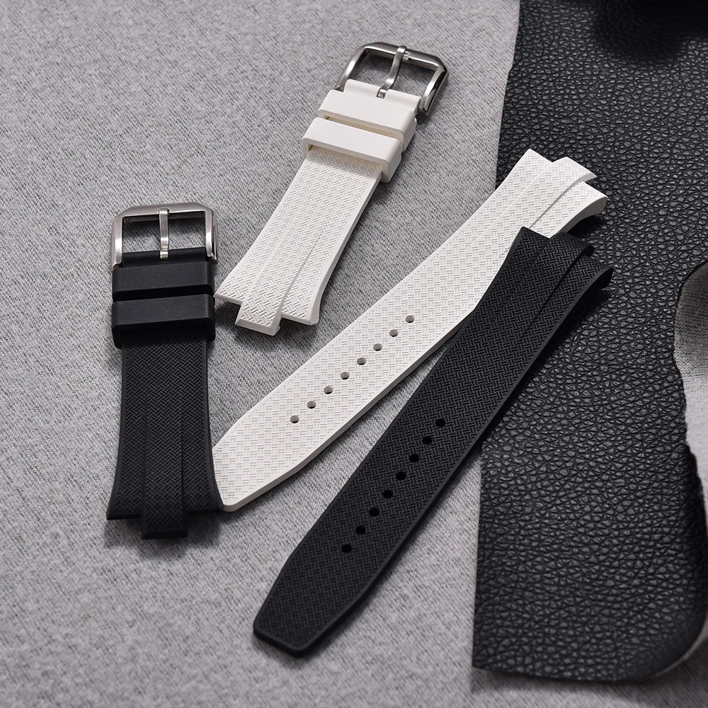 Bracelet de montre en caoutchouc fluoré pour série de documents plus proches, bracelets de montre FKM, bracelet de poignet, extrémité convexe, dégagement rapide, Citizen NJ0150, NJ0151, 9mm