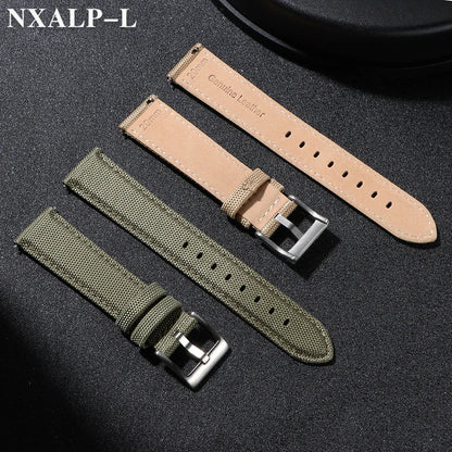 Cinturino per orologio in pelle di alta qualità, 20 mm 22 mm, per Seiko e Omega, tessuto di nylon, accessori per cinturini a sgancio rapido