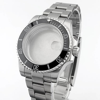    40.5mm sous-montre verre saphir boîtier en métal ajustement NH35/36/38 mouvement ajustement 28.5mm cadran pièces de montre accessoires boîte de montre bande