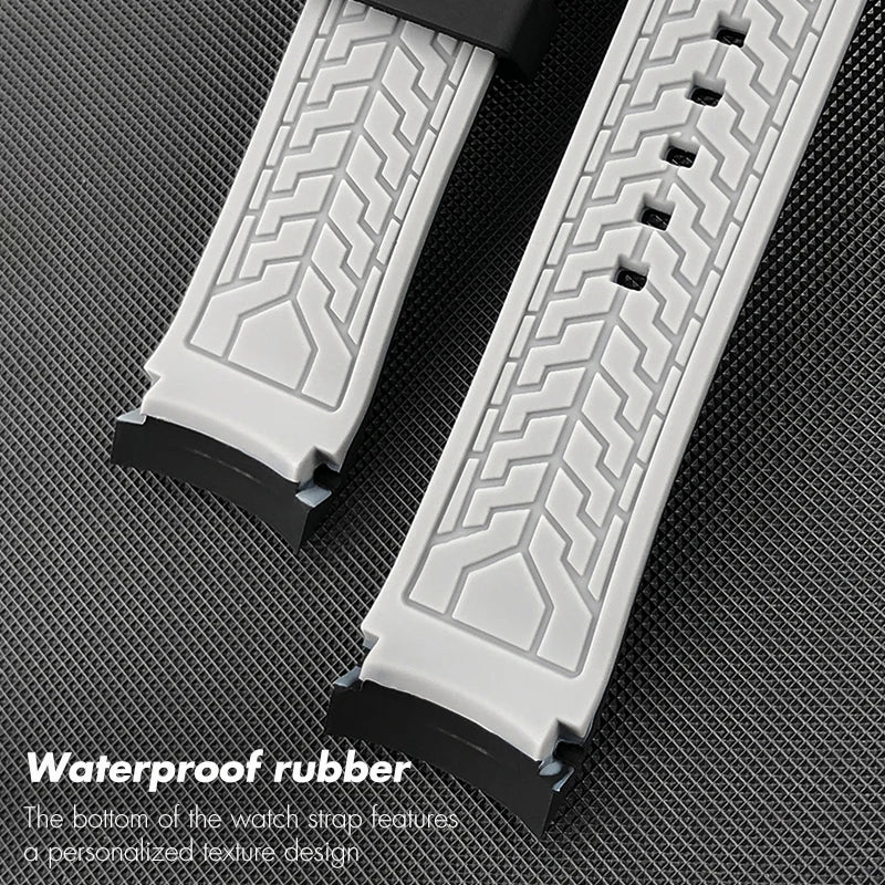 Cinturino per orologio in gomma e silicone con estremità curva da 24 mm, per DIESEL oversize da 57 mm, modelli DZ7395, DZ7396, DZ7435, DZ7313, cinturino morbido colorato