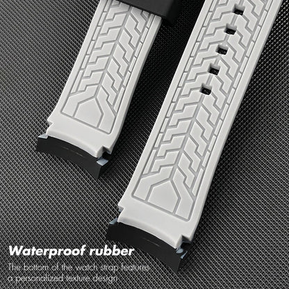 Cinturino per orologio in gomma e silicone con estremità curva da 24 mm, per DIESEL oversize da 57 mm, modelli DZ7395, DZ7396, DZ7435, DZ7313, cinturino morbido colorato