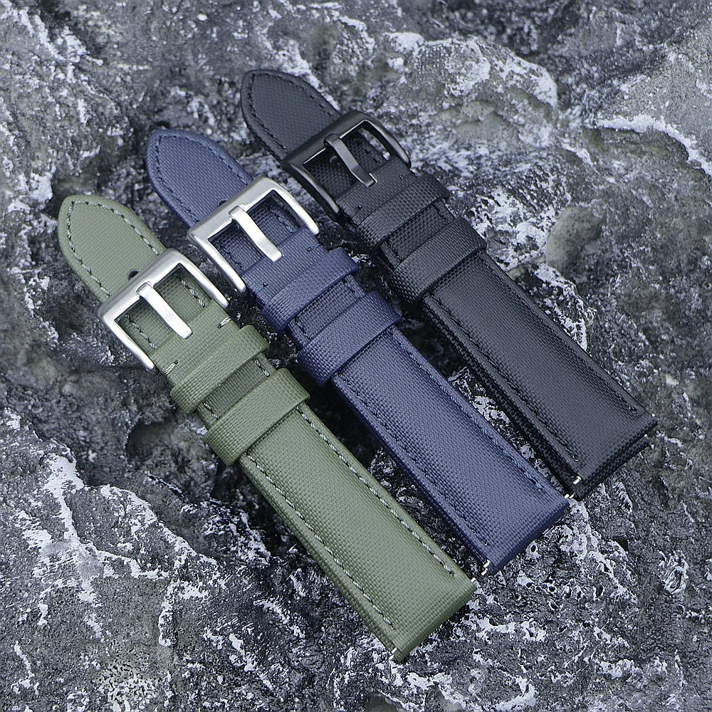 High-quality voile fabric watch strap, 18mm 19mm 20mm 22mm, waterproof fabric watch strap, quick-release belt accessories