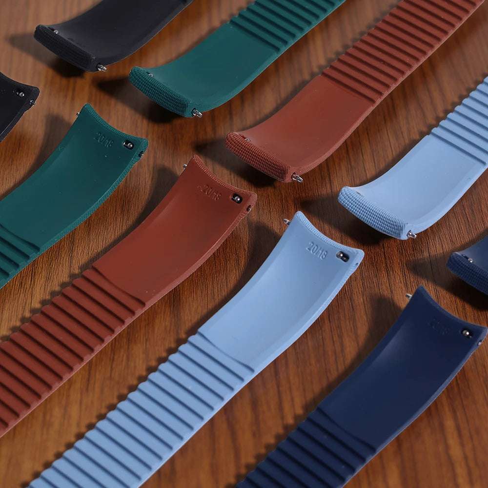 Bracelet de montre en caoutchouc FKM CTS Premium 20 mm 21 mm 22 mm, extrémité incurvée universelle, attache rapide, pour Omega, pour Tudor, boucle papillon