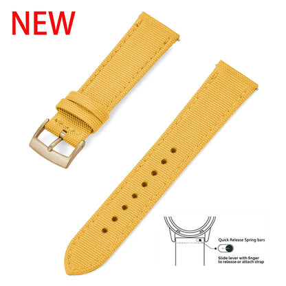 Leather and Nylon Watch Strap for Men and Women, 18mm 20mm 22mm, Quick Release, Universal, Suitable for Traditional Smartwatches