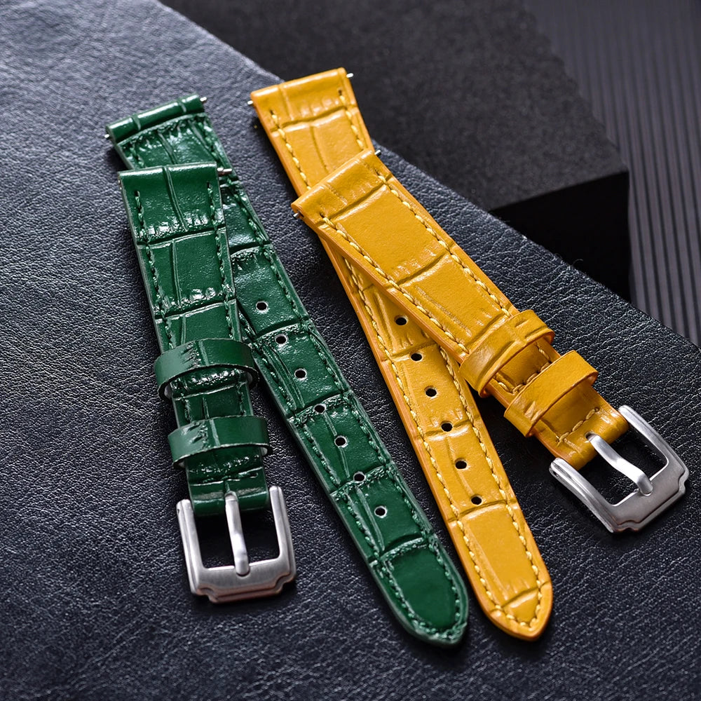 16/18/19/20/21/22mm Quality Leather Watch Straps Flamed Pattern Leather Band Universal Watch Straps Accessories for Men Women