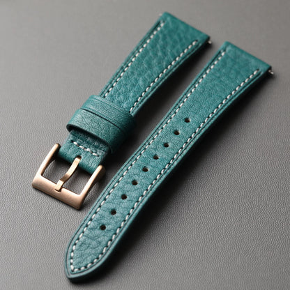Cinturino in pelle MBOX fatto a mano, cinturino in vera pelle 18 19 20 22MM, morbido, blu nero verde marrone, a sgancio rapido, da uomo