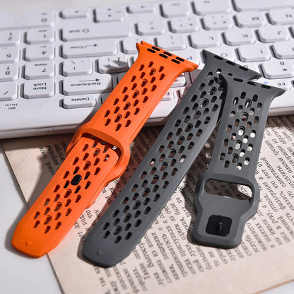Cinturino in gomma FKM traspirante per Apple Watch, cinturino con fibbia per iWatch 9, 8, 7, 6, 5, 4, Se, Ultra 2/1, 49mm, 10mm, 46mm, 45mm, 44mm